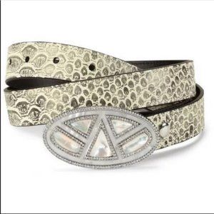 CAbi Python Mother of Pearl Jeweled Belt - NWOT - LARGE